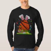 Basketball Ball Egg & Bunny Ears Happy Easter Day  Tシャツ (正面)