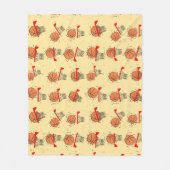 Basketball - Ball & Hoop Seamless Pattern  フリースブランケット (正面)