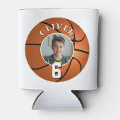 Basketball Ball Kids Birthday Photo 缶クーラー (正面)