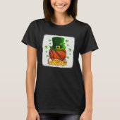 Basketball Ball Leprechaun Hat Shamrock Irish St P Tシャツ (正面)