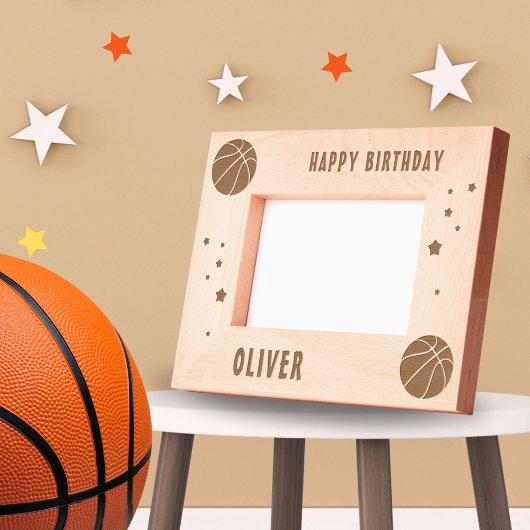 Basketball Ball Sports Happy Birthday レーザー彫刻フレーム