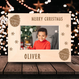 Basketball Ball Sports Merry Christmas レーザー彫刻フレーム