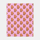 Basketball Ball Texture In Heart Shape - Pattern フリースブランケット (正面)