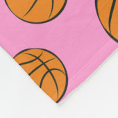 Basketball Balls Pattern on Pink Background  フリースブランケット (角)