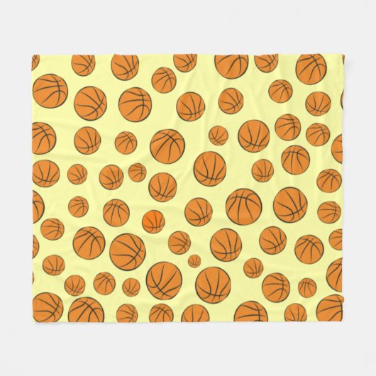 Basketball Balls Seamless Pattern   フリースブランケット (正面(横))
