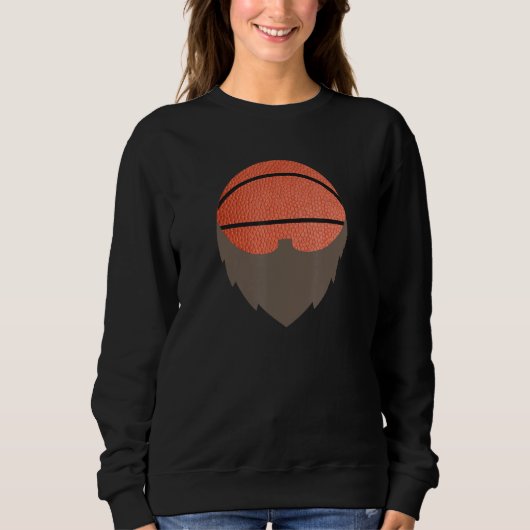 Basketball  Beard for Bearded Dad Husband Father スウェットシャツ (正面)