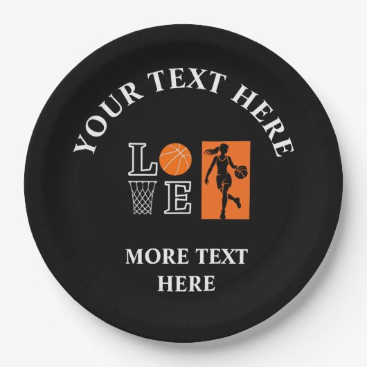 Basketball Birthday Gift, Basketball Player ペーパープレート (正面)