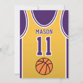 Basketball Birthday Invitation 招待状 (裏面)