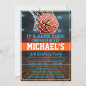 Basketball Birthday Party 招待状 (正面)
