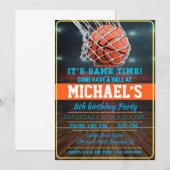 Basketball Birthday Party 招待状 (正面/裏面)