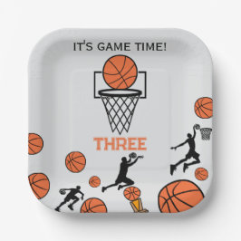 Basketball Birthday Party Invitation ペーパープレート
