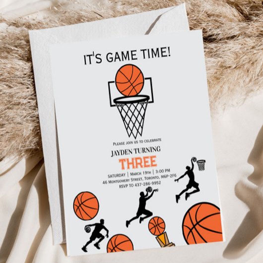 Basketball Birthday Party Invitation 台座サイン