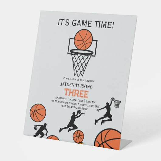 Basketball Birthday Party Invitation 台座サイン (正面)