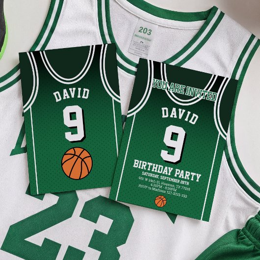 Basketball Birthday Party Invitation 招待状