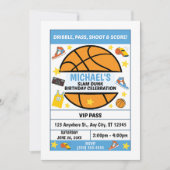 Basketball Birthday Party Invitation 招待状 (正面)