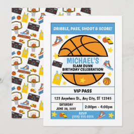 Basketball Birthday Party Invitation 招待状