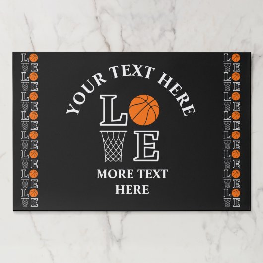 Basketball Birthday, Player Paper Placemats ペーパーパッド (正面)