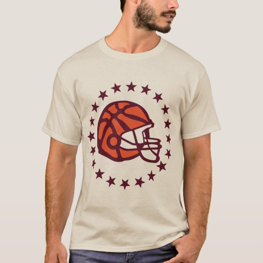 basketball casque foot usa americain logo ballon tシャツ (正面)