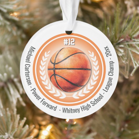 Basketball Champion Team Monogram Ornament オーナメント (ツリー)