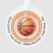 Basketball Champion Team Monogram Ornament オーナメント (正面)