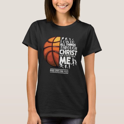 Basketball Christian Saying Motivational Words Ins Tシャツ (正面)