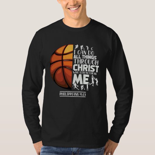 Basketball Christian Saying Motivational Words Ins Tシャツ (正面)