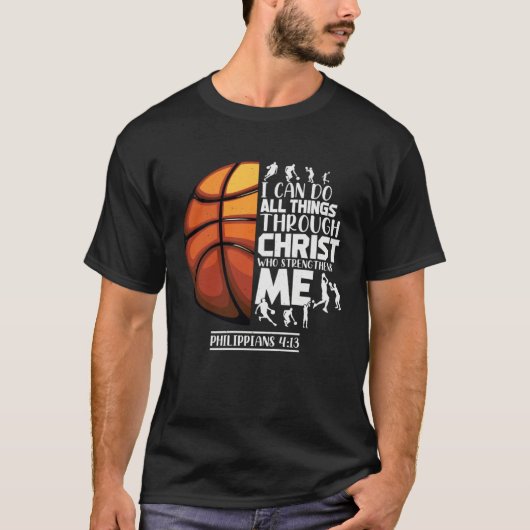Basketball Christian Saying Motivational Words Ins Tシャツ (正面)