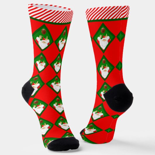 Basketball Christmas Holiday ソックス (傾斜あり)
