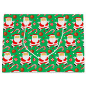 Basketball Christmas Holiday ラージペーパーバッグ (正面)