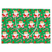 Basketball Christmas Holiday ラージペーパーバッグ (裏面)