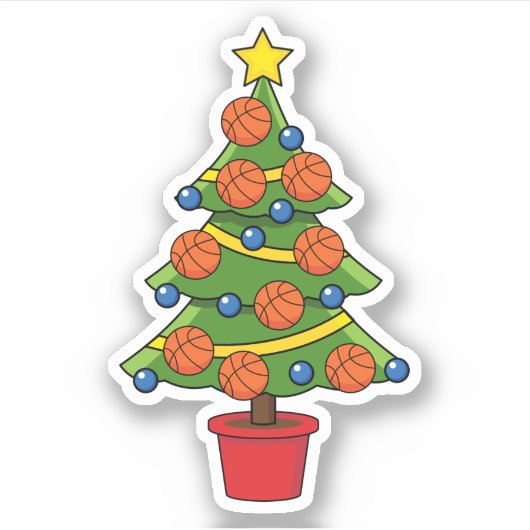 Basketball Christmas Tree シール (正面)