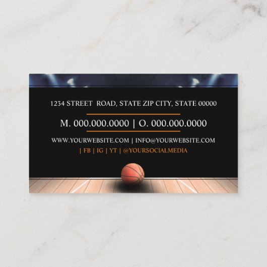 Basketball Coach 名刺 (裏面)