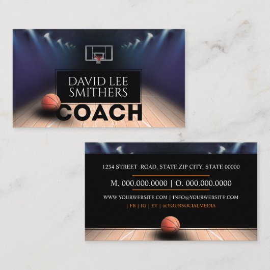 Basketball Coach 名刺 (正面/裏面)