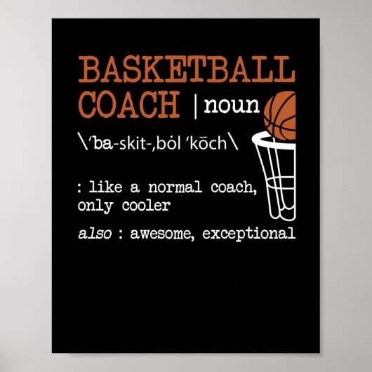 Basketball Coach Definition Bball Coach Funny ポスター (正面)