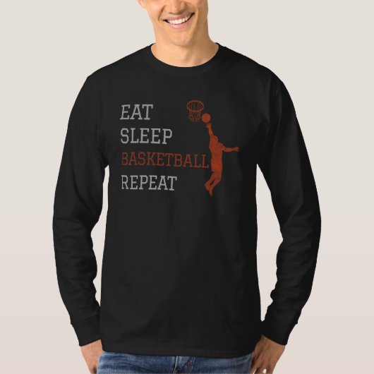 Basketball Coach Eat Sleep Basketball Repeat Baske Tシャツ (正面)