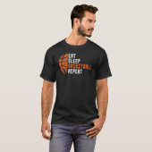 Basketball Coach Eat Sleep Basketball Repeat Baske Tシャツ (正面フル)