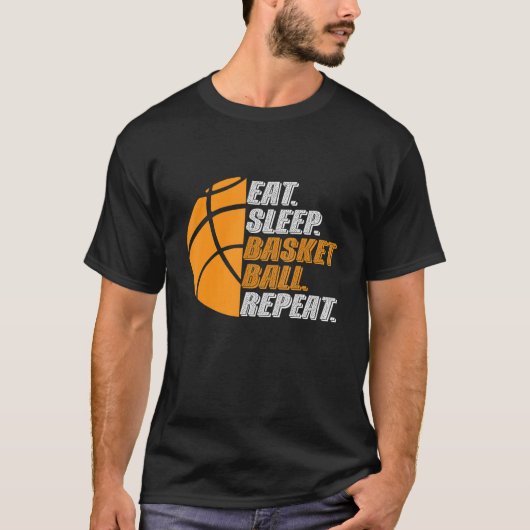 Basketball Coach Eat Sleep Basketball Repeat for M Tシャツ (正面)