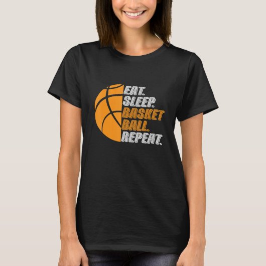 Basketball Coach Eat Sleep Basketball Repeat for M Tシャツ (正面)