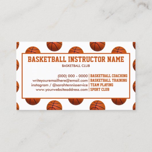 Basketball Coach Illustration for Teams and Lesson 名刺 (裏面)