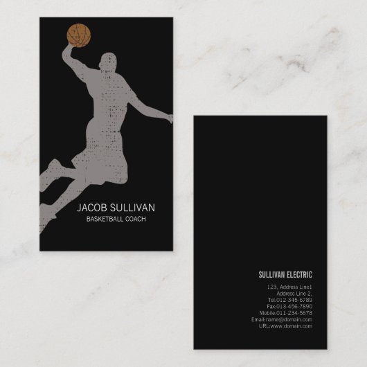 Basketball Coach Scout Professional Sports 名刺 (正面/裏面)