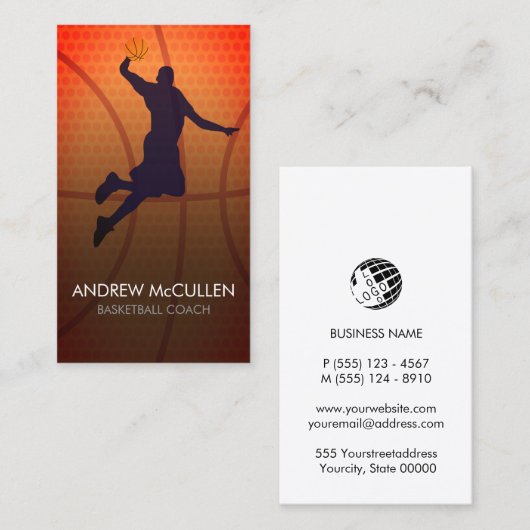 Basketball Coach Sports Scout 名刺 (正面/裏面)