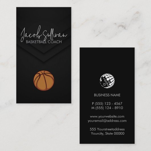 Basketball Coach Sports Scout 名刺 (正面/裏面)
