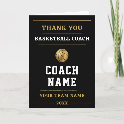 Basketball Coach Team Appreciation Gift サンキューカード (正面)