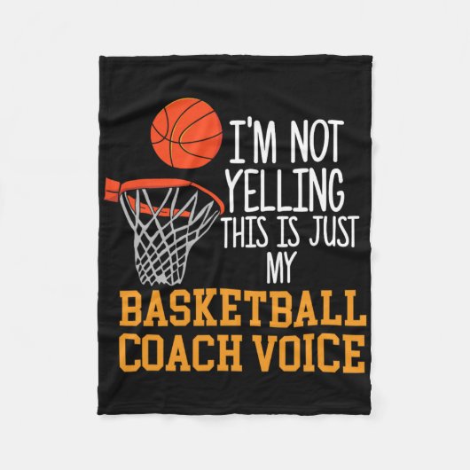 Basketball Coach Voice  フリースブランケット (正面)