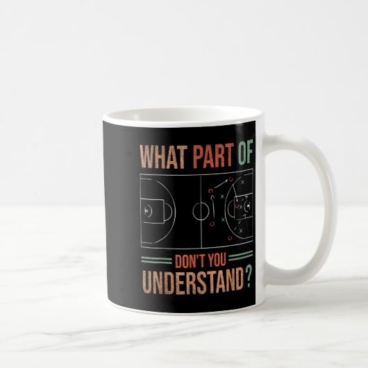 Basketball Coach What Part Of Dont You Understand  コーヒーマグカップ (右)