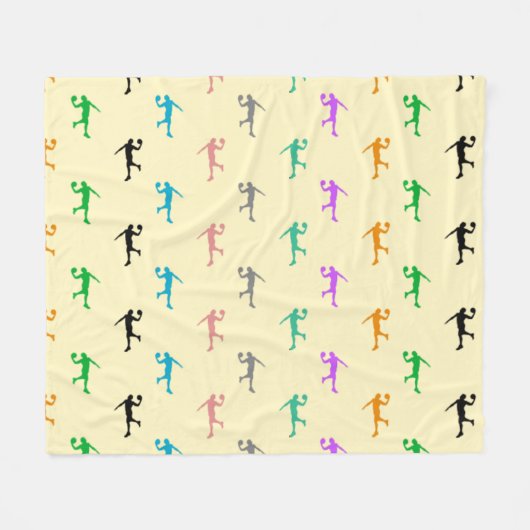 Basketball - Colorful Player Pattern  フリースブランケット (正面(横))