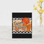 Basketball Coquette Bow Game Day Women Girl  カード (黄色い花)