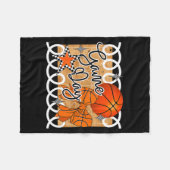 Basketball Coquette Bow Game Day Women Girl  フリースブランケット (正面(横))