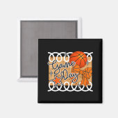 Basketball Coquette Bow Game Day Women Girl  マグネット (正面/裏面)