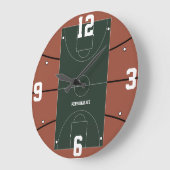 Basketball Court Design Sports Fan Home Decor Gift ラージ壁時計 (傾斜)